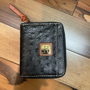 Dooney & Bourke Ostrich Small Zip Around Wallet